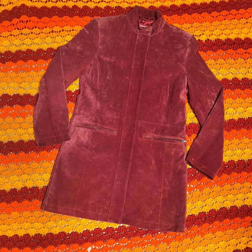 American Vintage Women's Burgundy and Red Jacket